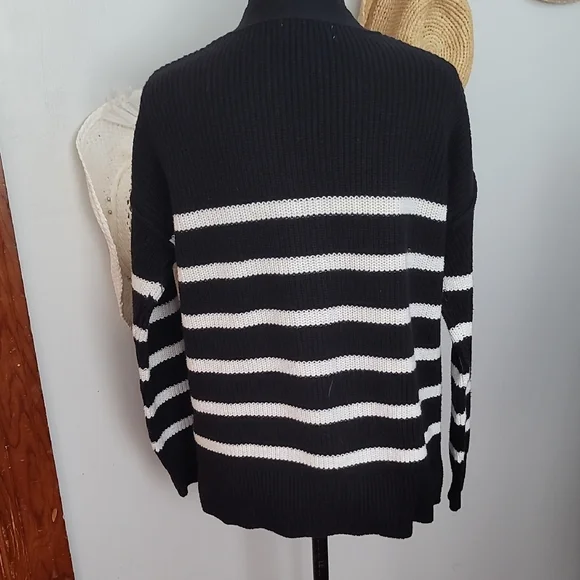 Rachel Zoe Black and White Striped Sweater - Picture 5 of 9
